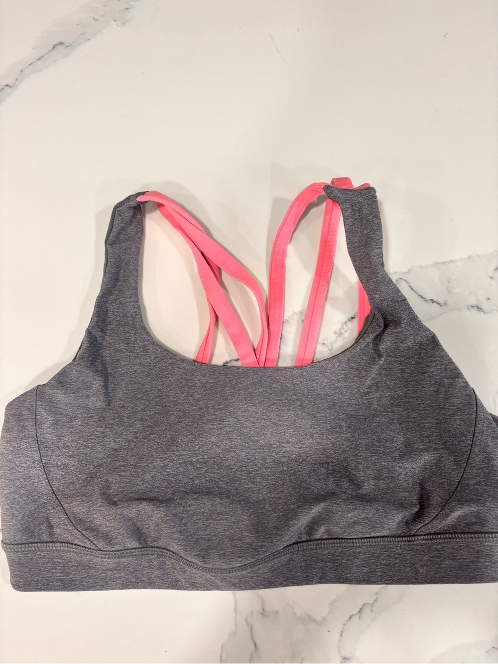 Gray & Pink Strappy Sports Bra - Women's Intimates